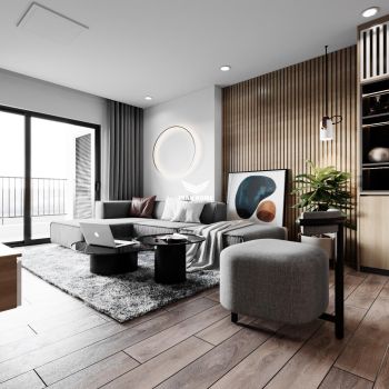 Thiết kế căn hộ 70m2 2 phòng ngủ dự án Thăng Long Capital