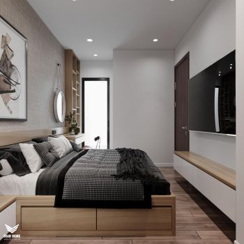 Thiết kế căn hộ 70m2 2 phòng ngủ dự án Thăng Long Capital