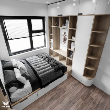 Thiết kế căn hộ 70m2 2 phòng ngủ dự án Thăng Long Capital