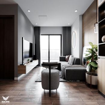 Thiết kế căn hộ 70m2 2 phòng ngủ dự án Thăng Long Capital