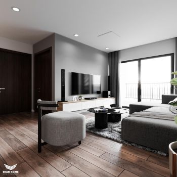 Thiết kế căn hộ 70m2 2 phòng ngủ dự án Thăng Long Capital